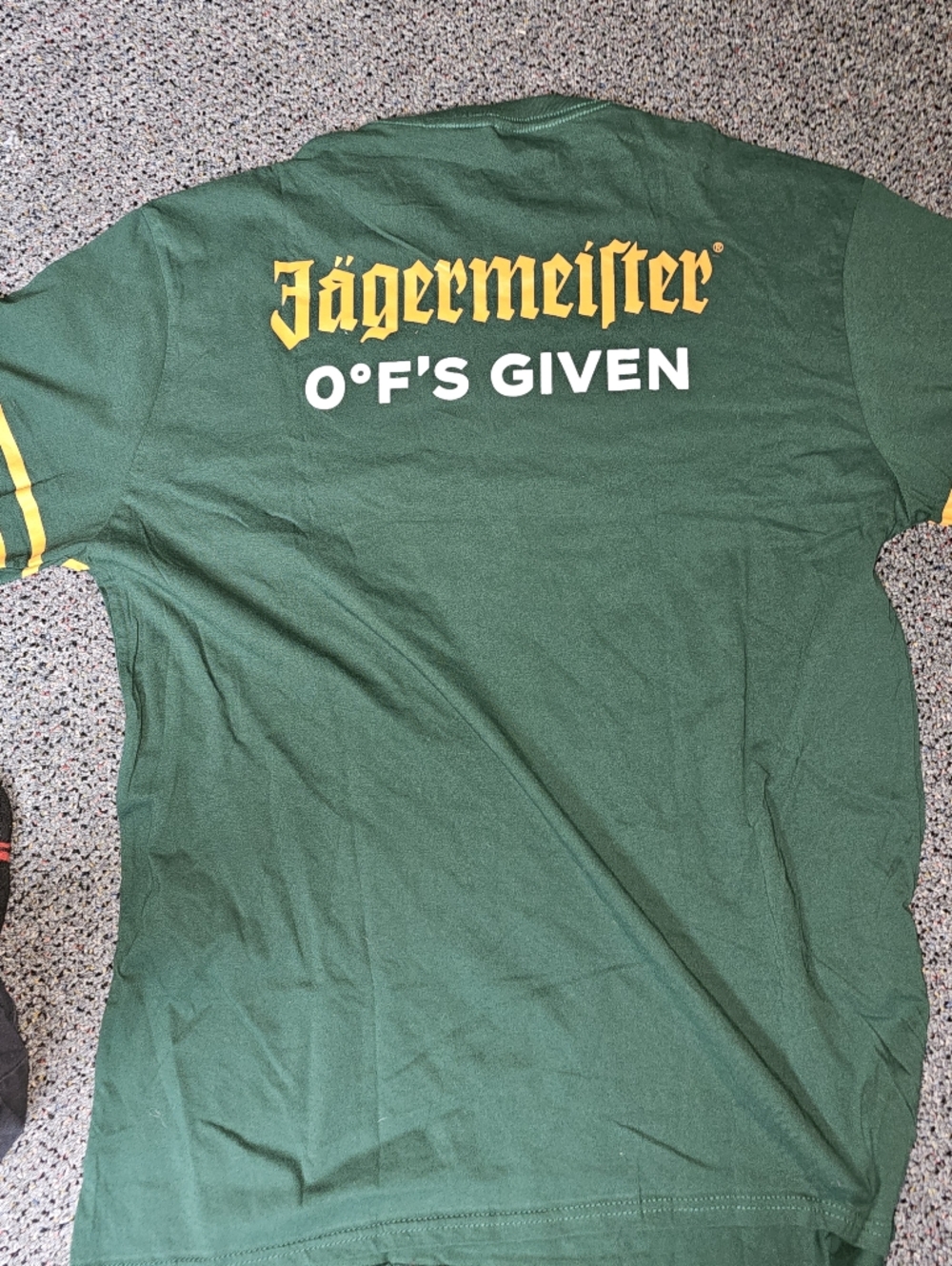 Y2K Jagermeister Dark Green Short-Sleeve Tee with Yellow Accents